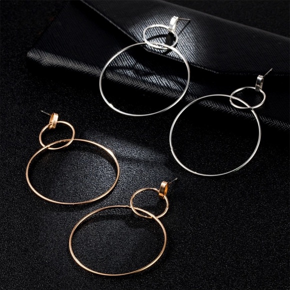 • Kinsley • Large Drop Pendant Hoop Earrings - Picture 4 of 4